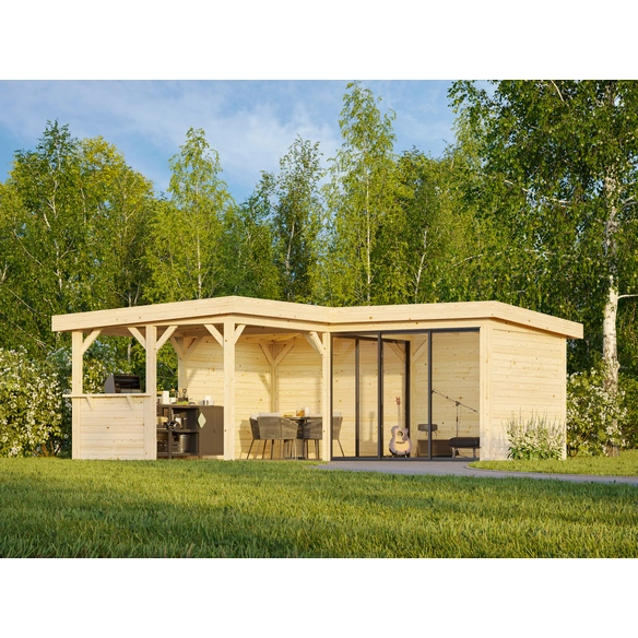 Pavillon »Lenna Set 409 Slide«, BxHxT: 588 x 245 x 588 cm, Braun