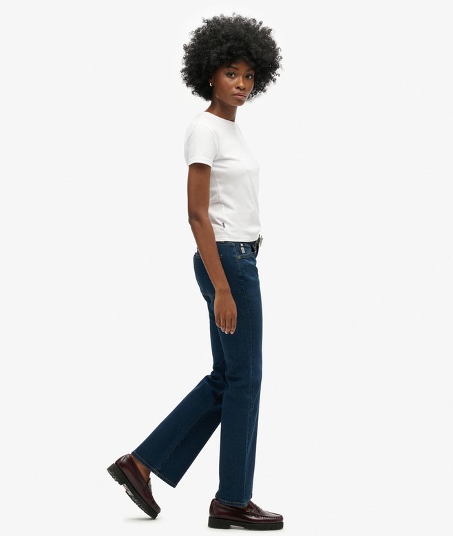 Vintage Mid Rise Slim Flare Jeans
