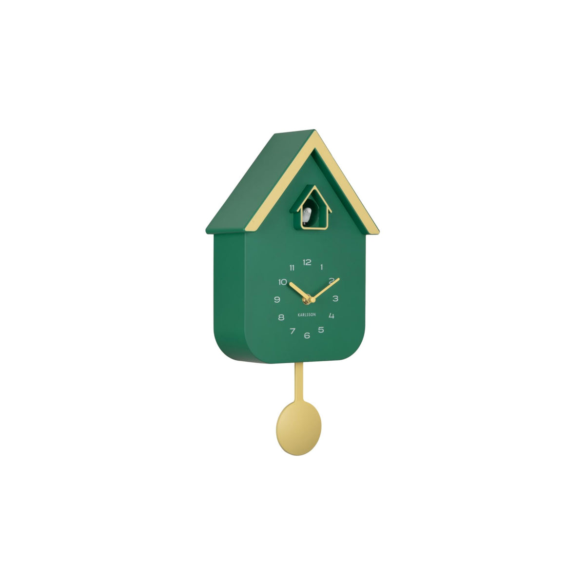 Karlsson wandklok Dupla Color Cuckoo - groen - Ø21.5cm