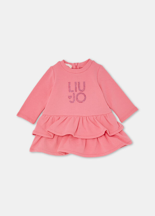 Abito in felpa di cotone con logo