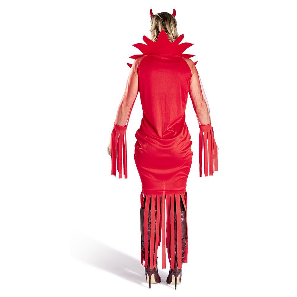 Déguisement adulte Halloween diable robe serre-tête rouge - Taille S