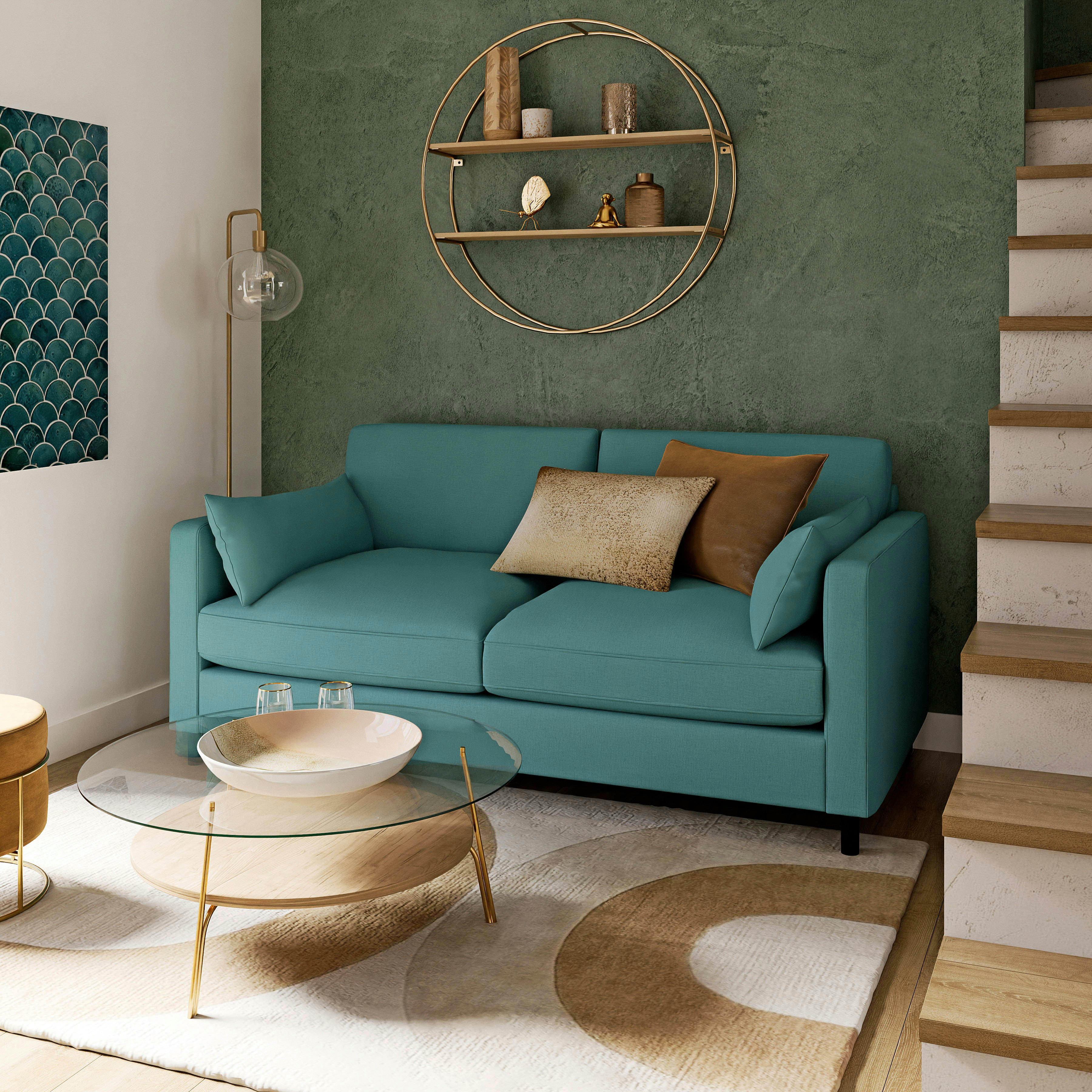 ROSA - Coupe en verre corail patiné doré