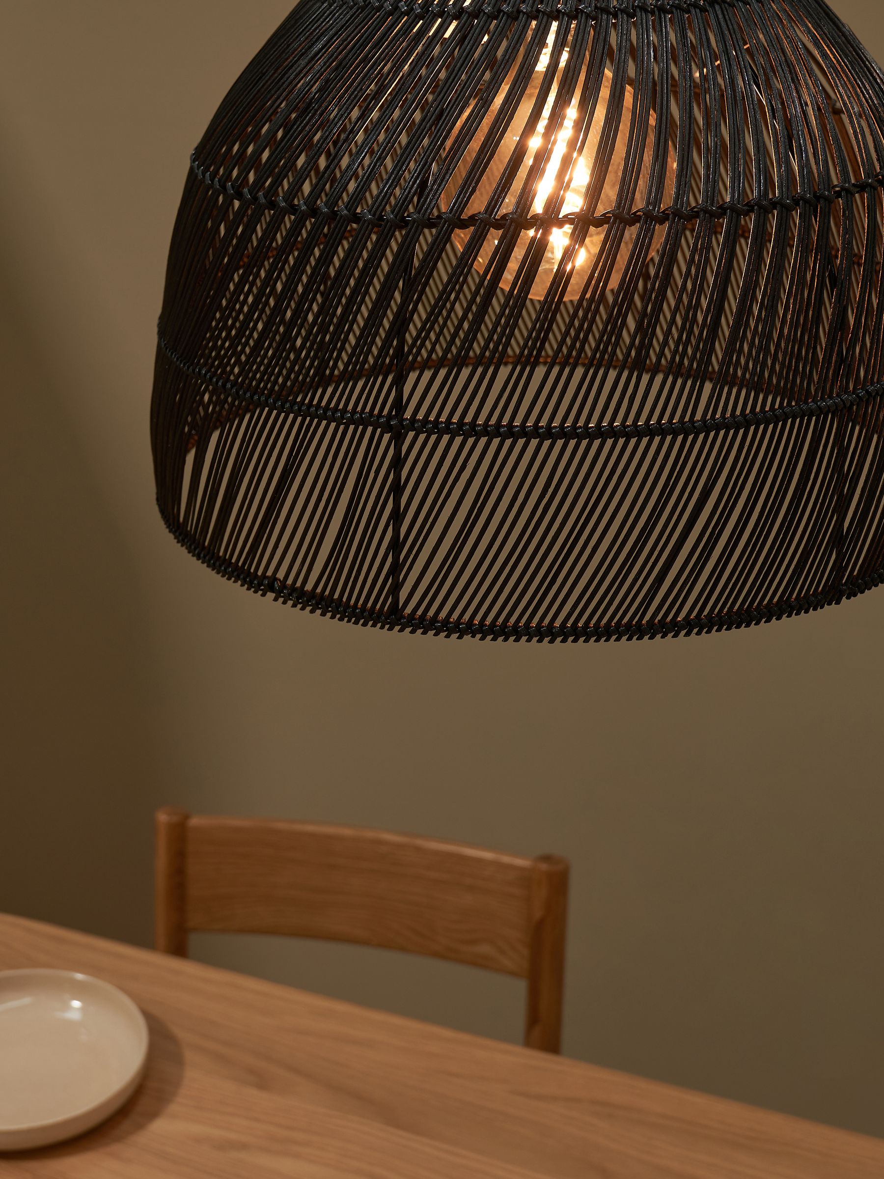 Java Small Lamp Shade in Black Rattan