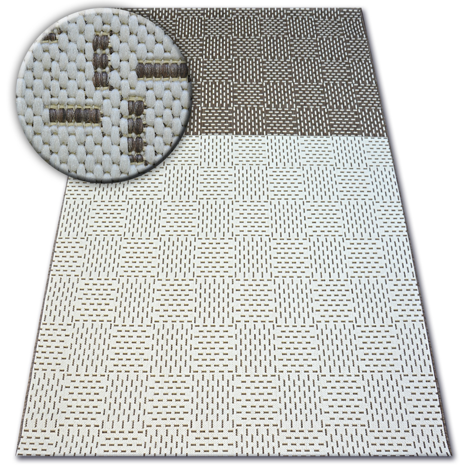 Dywan SZNURKOWY SIZAL FLAT 48722/608 Dwukolorowy krem brąz 200x290 cm