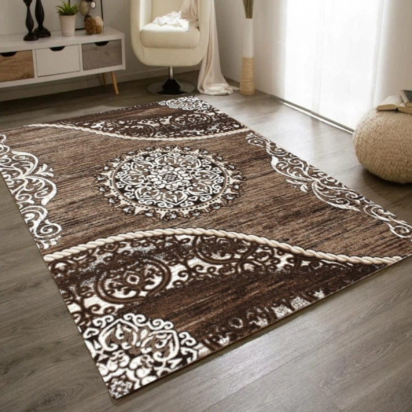 Dywan 120x170 Lisbona 296 brąz modny do salonu pokoju solidny praktyczny