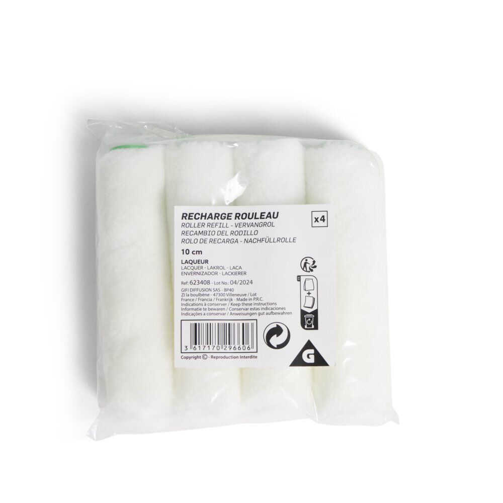 Lot de 4 rouleaux laqueurs 10cm