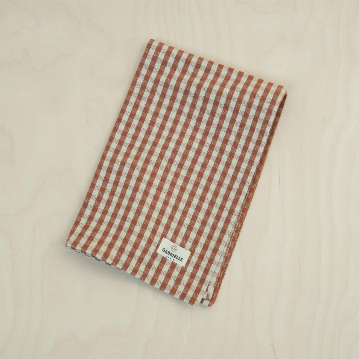 PAR AMOUR - Torchon en coton imprimé vichy brique 45x70