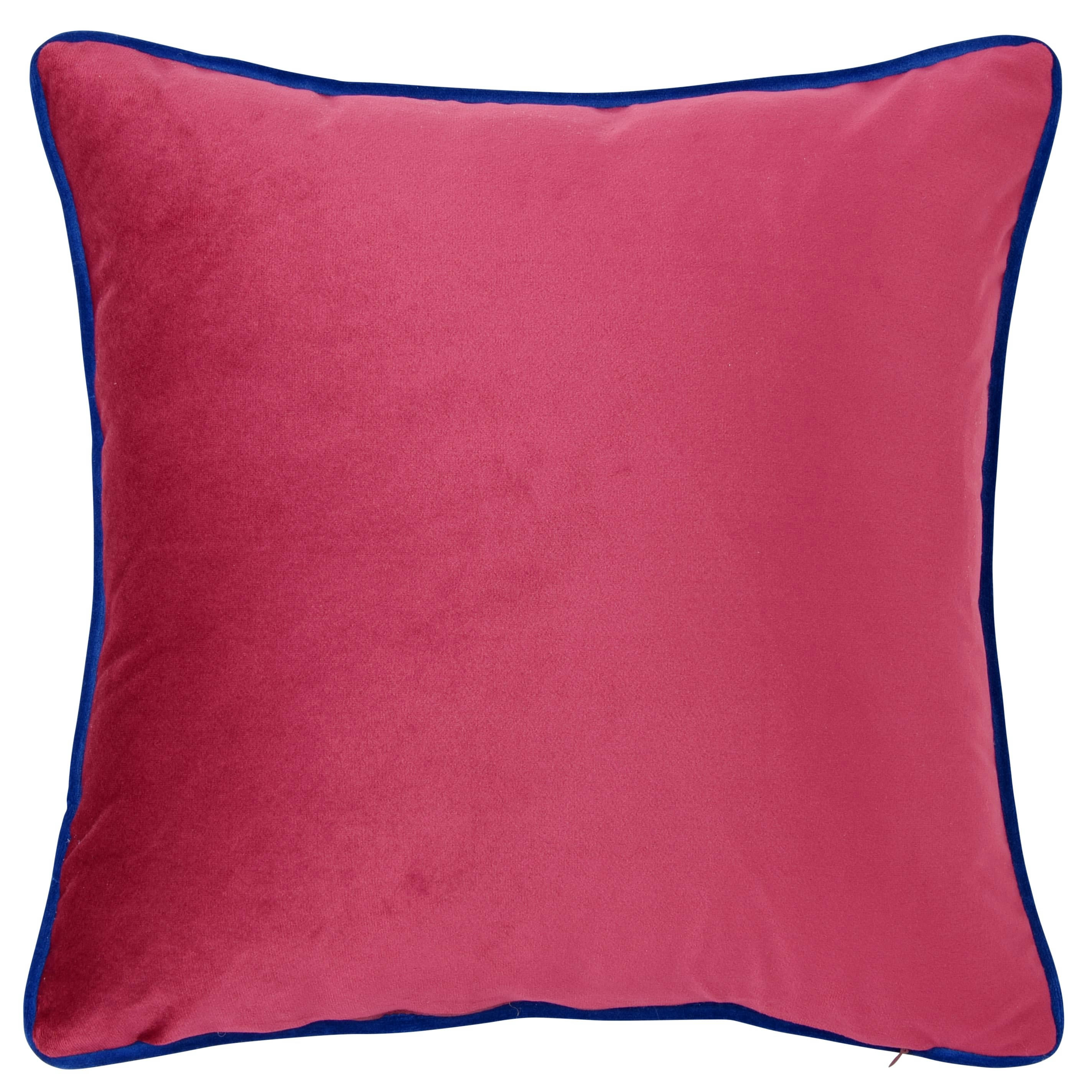 FODOR - Housse de coussin en velours de polyester recyclé rouge 40x40