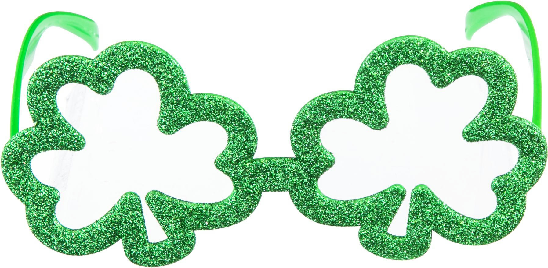 St. Patrick's Day Glitter Shamrock Glasses, Green