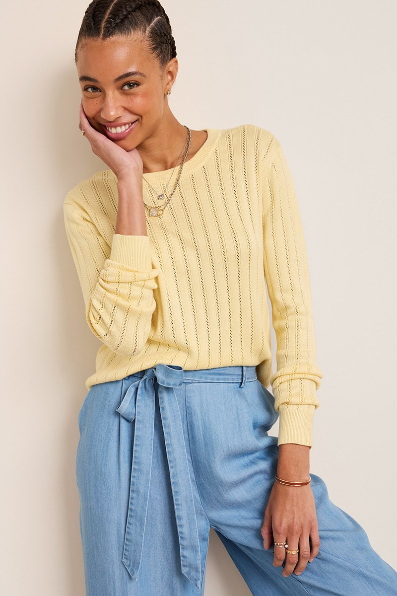 Clara Pointelle Pullover Sweater