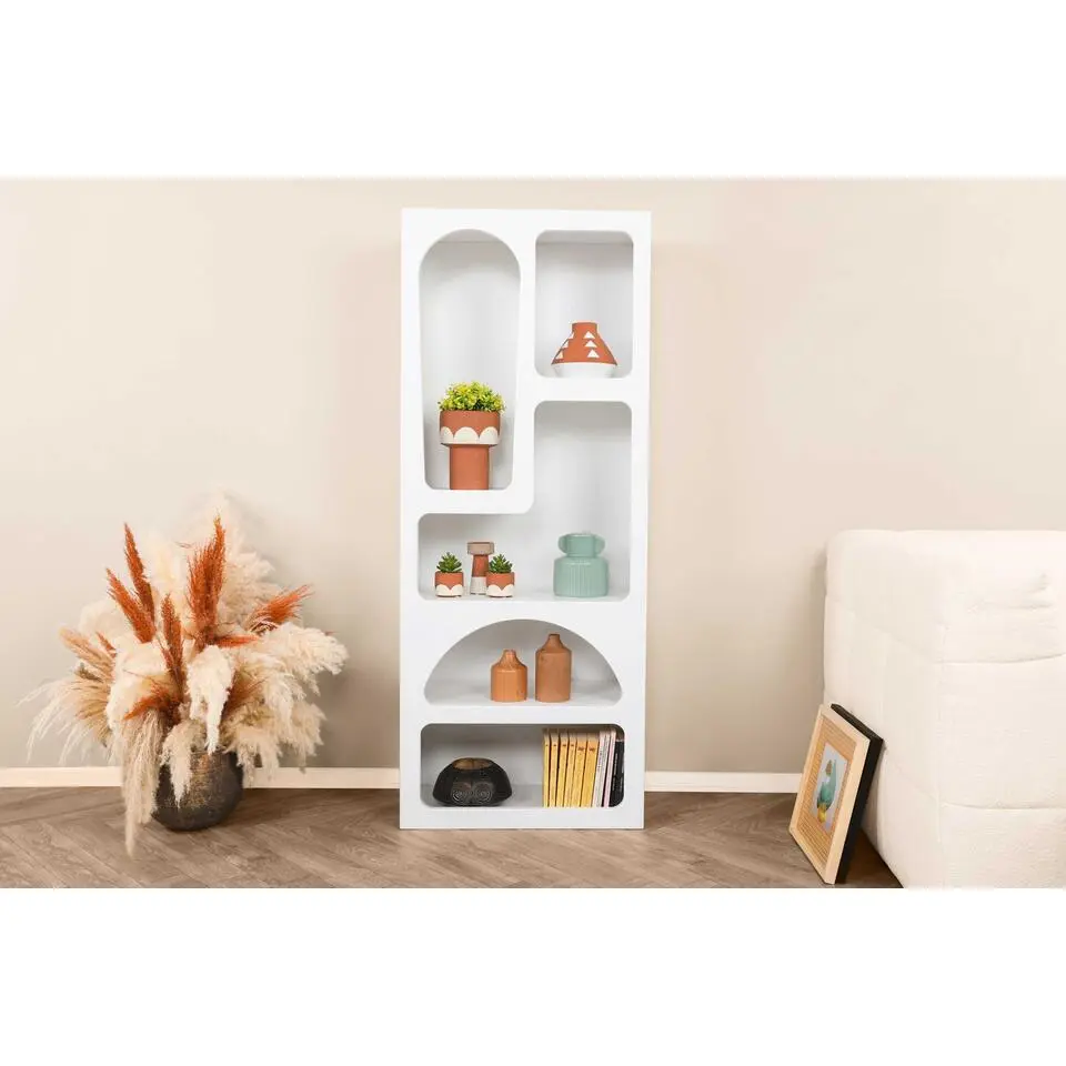 Boekenkast Venus - 60x32x150cm - 5 vakken - wit