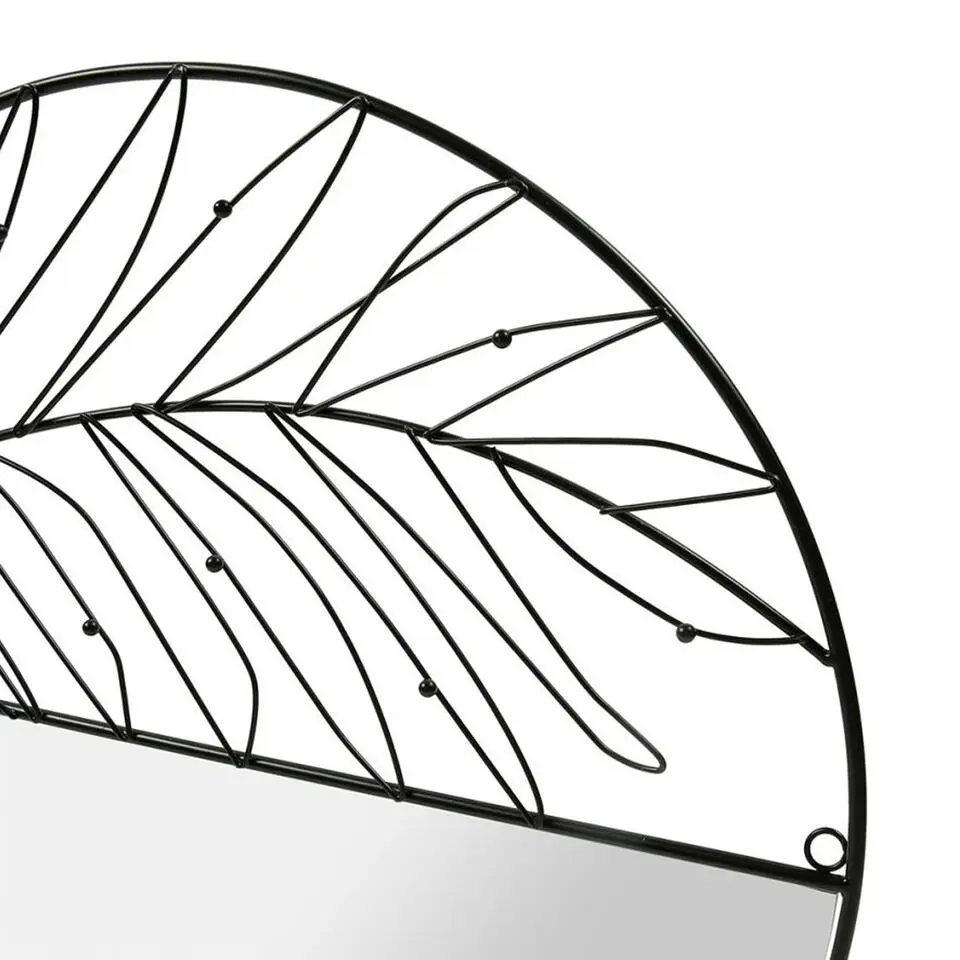Ostaria spiegel - zwart - metaal - rond - modern - D49 cm