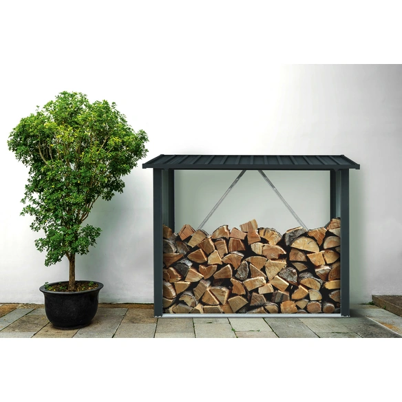 Kaminholzregal, BxHxL: 217 x 142 x 89 cm, anthrazit
