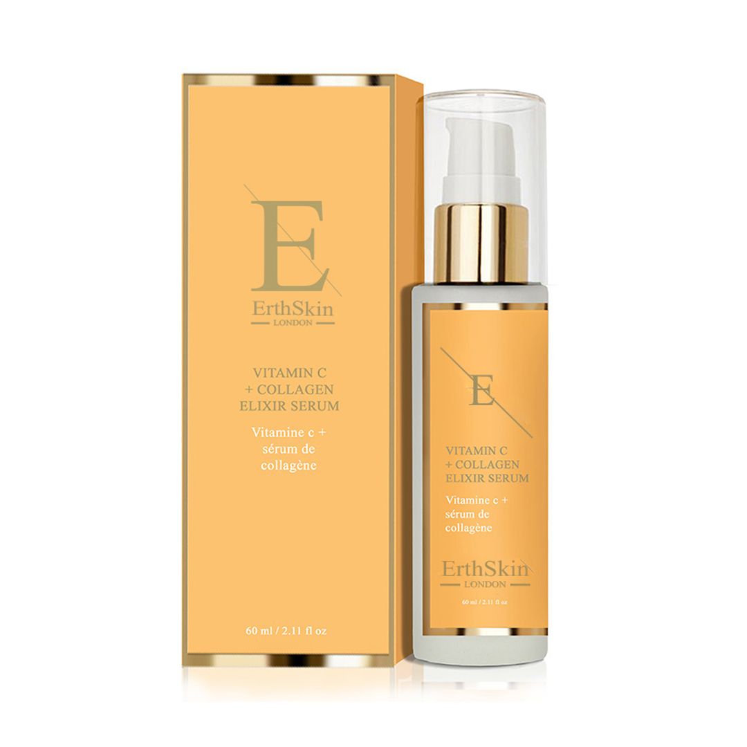 Erth Skin London Vitamin C   Collagen Elixir Serum 60ml  Vitamin C Hydrogel Eye Pads x 5