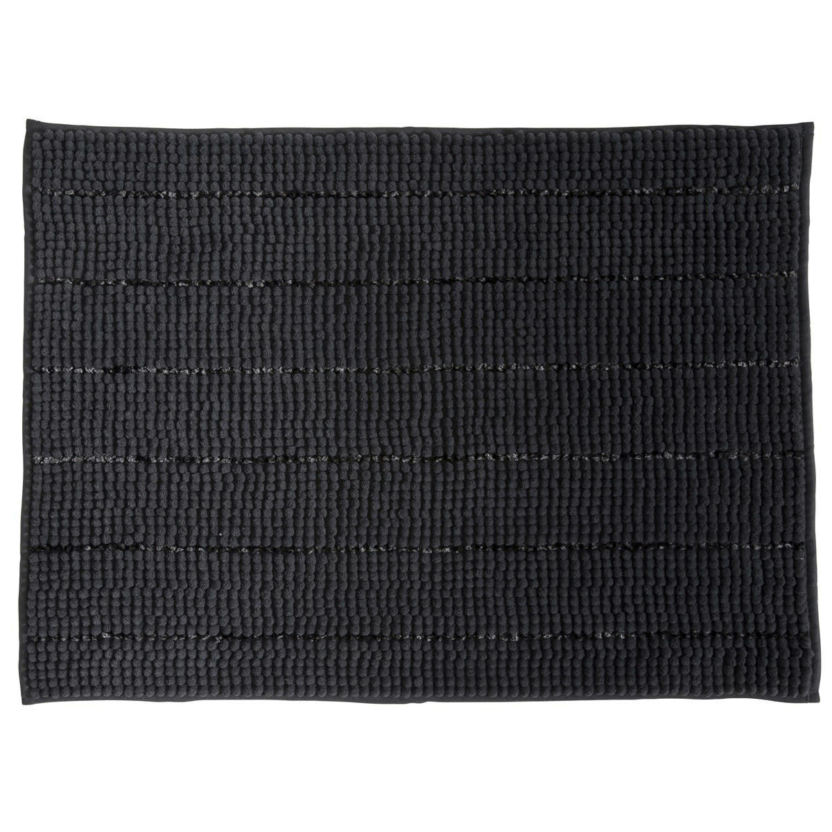 STRIPY - Tapis de bain en polyester uni anthracite 50x70cm