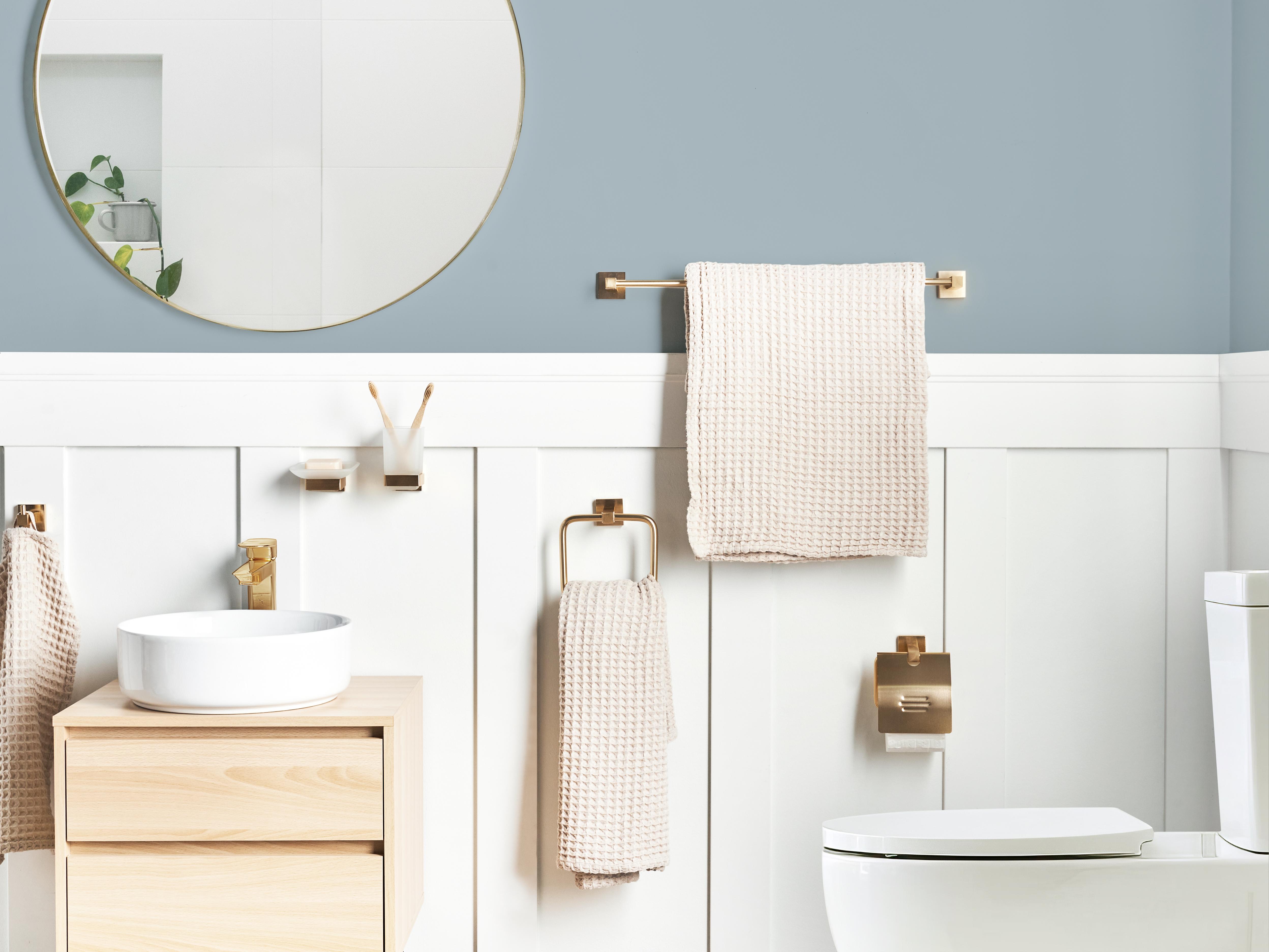 6-Piece Bathroom Hardware Set UVITA with Towel Bars and Hooks Gold