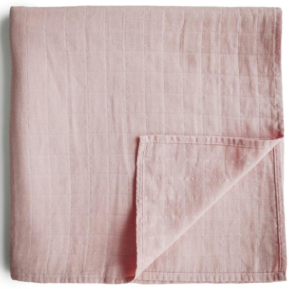 - Maxi lange en coton bio Rose vanilla (120 x 120 cm)