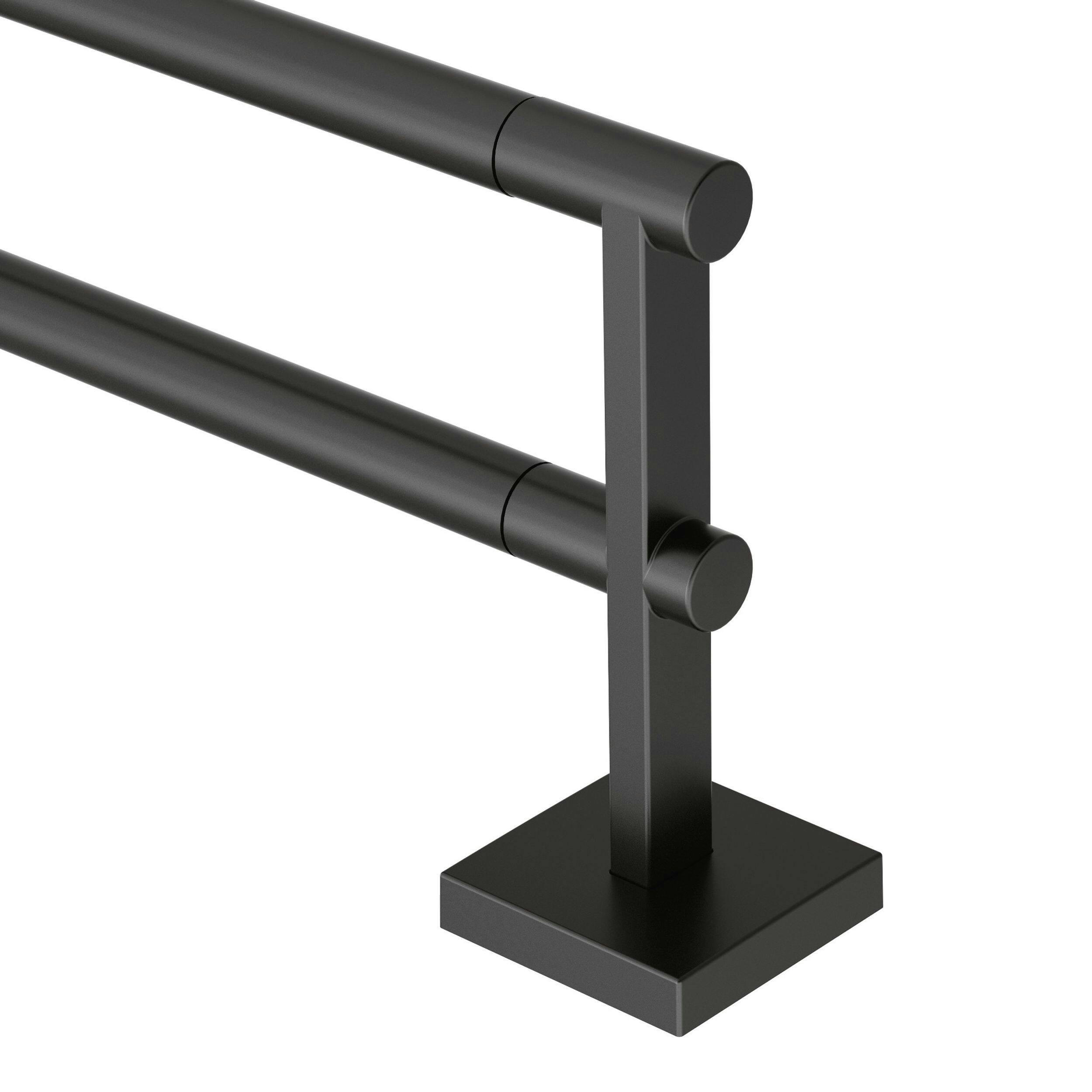Moen Triva Double Towel Bar, Matte Black, 24-in