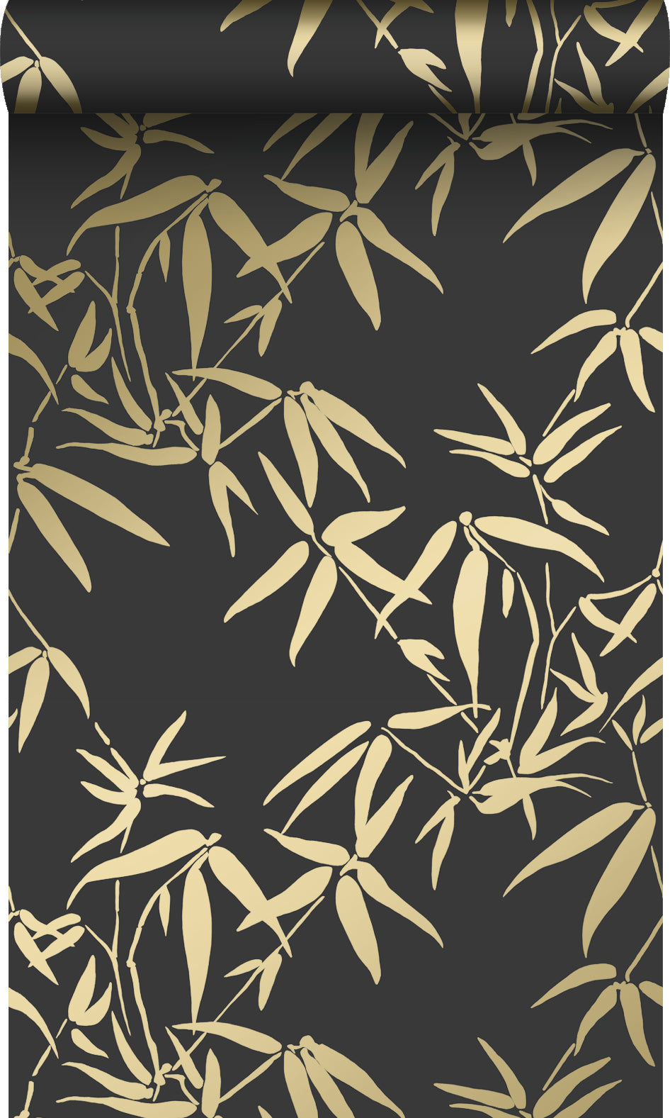 Origin Wallcoverings behang bamboe bladeren zwart en goud - 53 cm x 10.05 m - 347740
