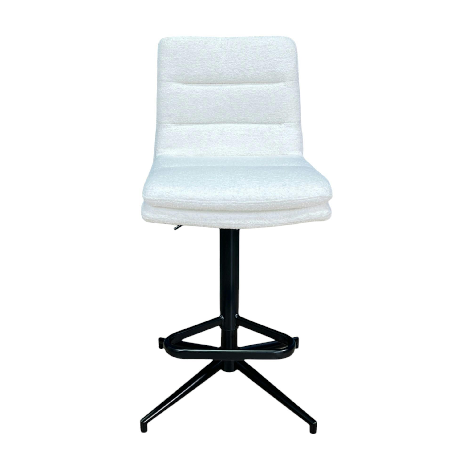 Chaise de bar en bouclettes blanches réglable en hauteur (lot de 2) PALERME