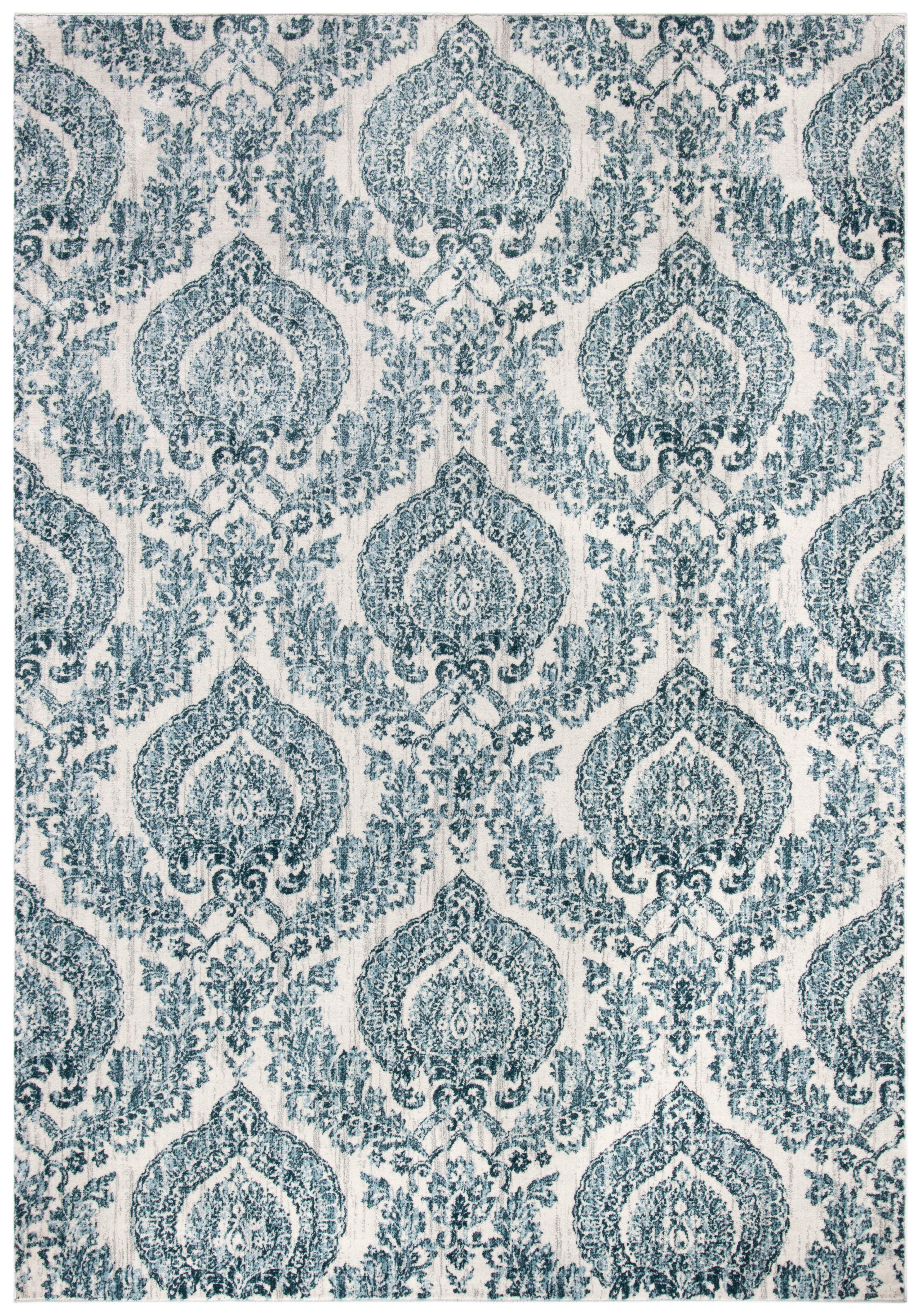 ISABELLA - Tapis de salon interieur en bleu marine & ivoire, 122 x 183 cm