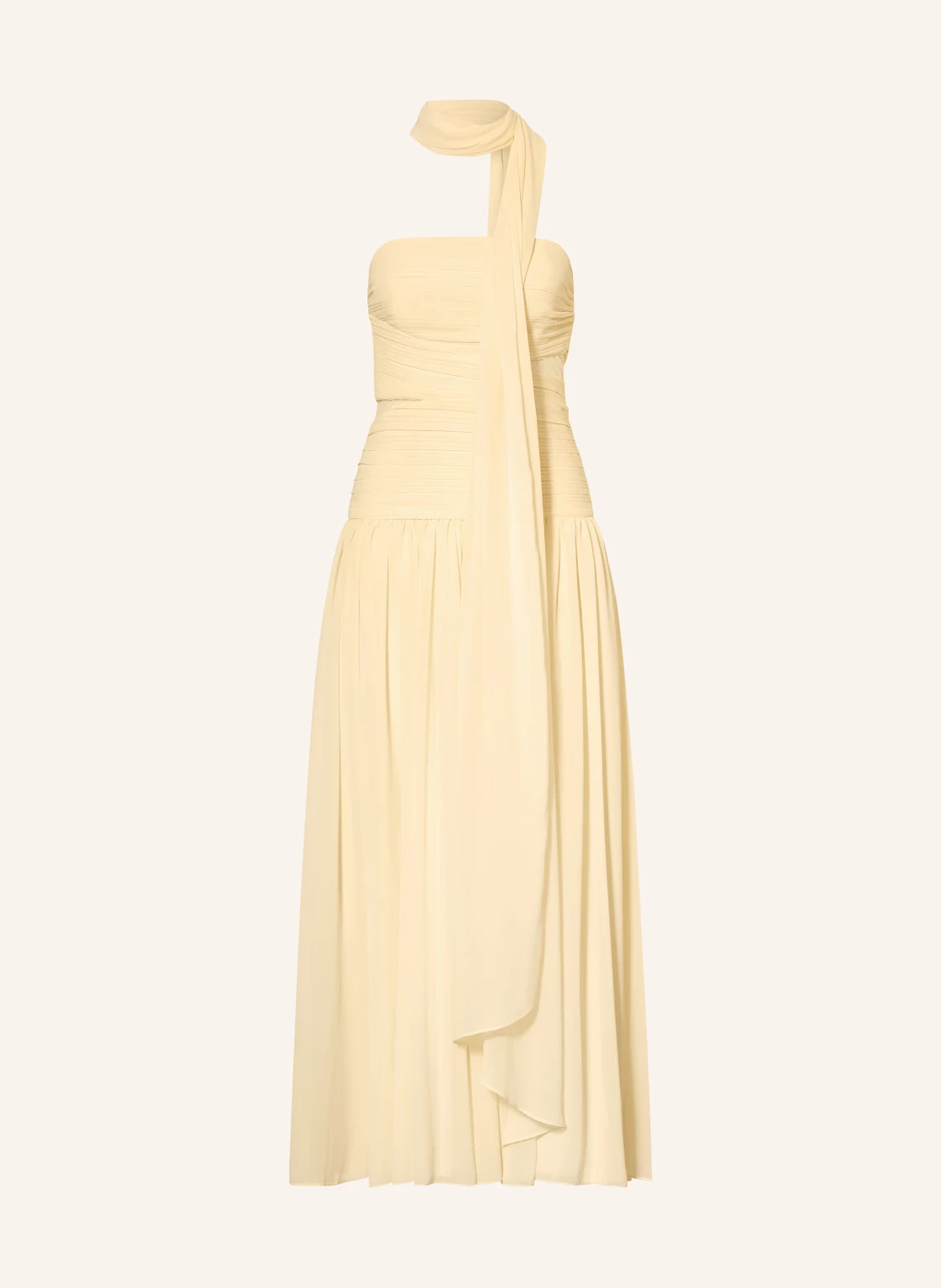 self-portrait Off-Shoulder-Kleid mit abnehmbarem Schal und Plissees