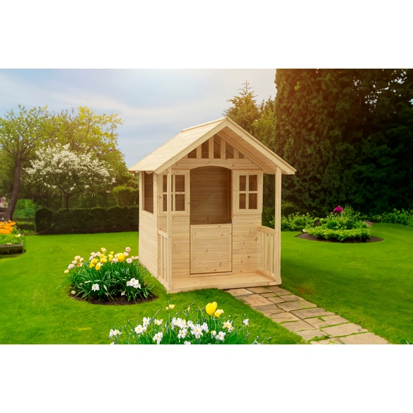 Spielhaus »Villa«, BxHxT: 121 x 140 x 137 cm, Kiefern- und Fichtenholz, natur