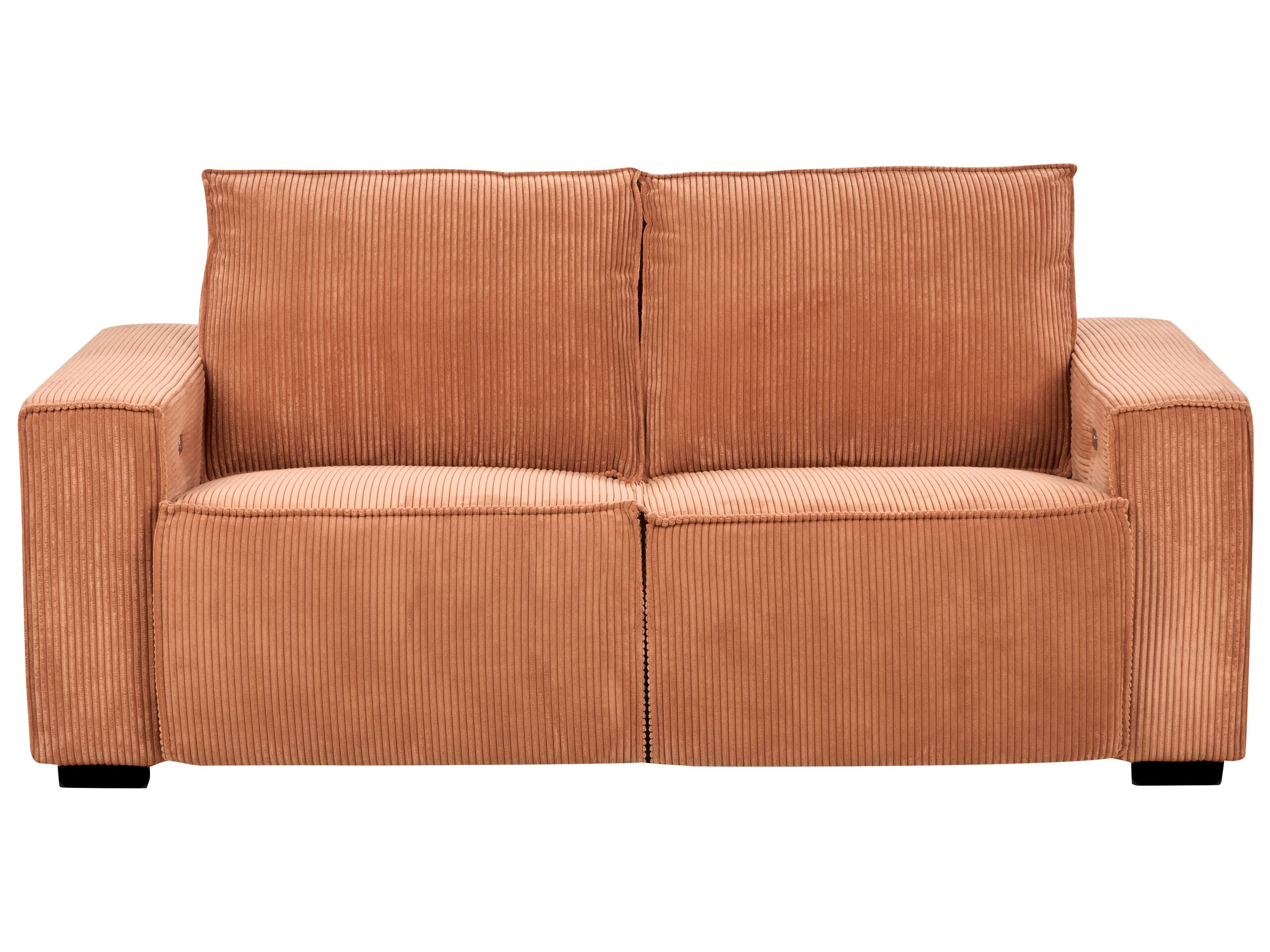 Sofa 3-osobwa regulacja sztruksowa pomarańczowa