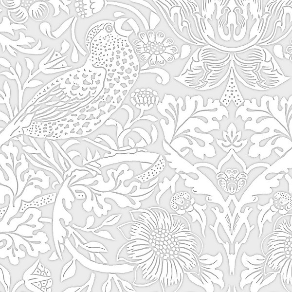 Papier peint à peindre vinyle intissé fleuri L.1000 x l.52 cm William Morris Strawberry