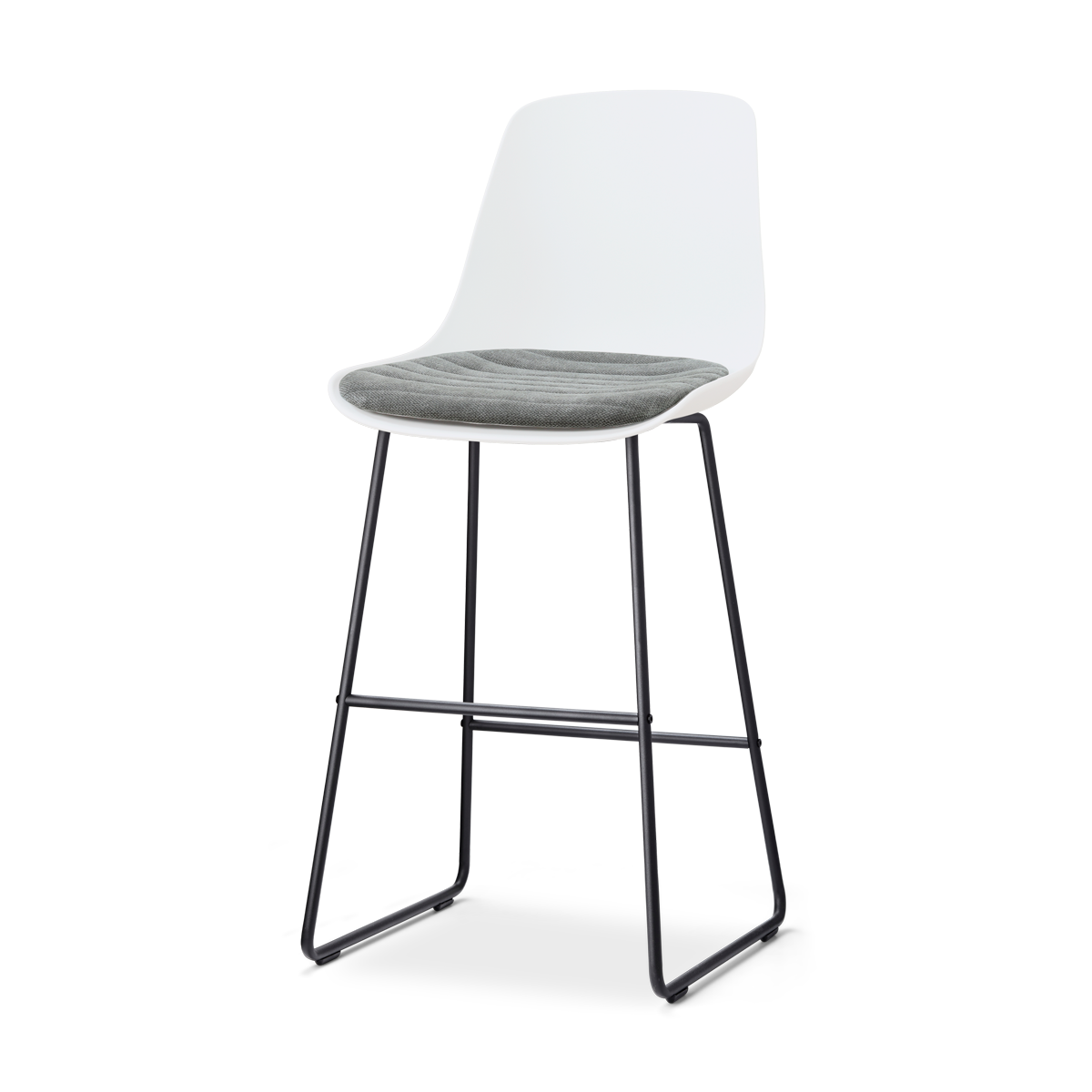 Nolon Nino-Liv Barkruk Wit met Zeegrijs Zitkussen Zwart Onderstel 75 Cm