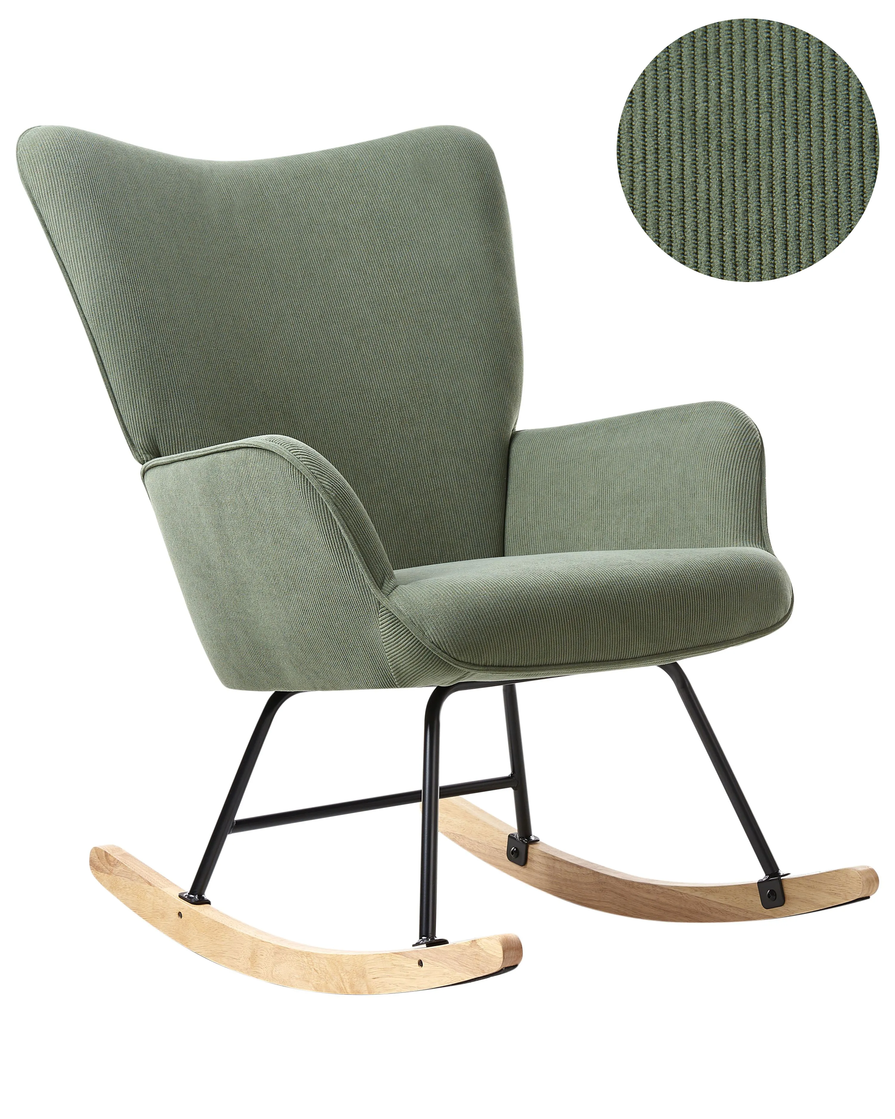 Rocking Chair ARSET Corduroy Dark Green