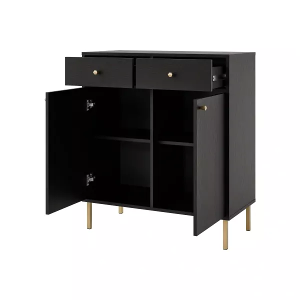 Komoda z szufladami do salonu Sakai 2 2F 2S T826 Czarny