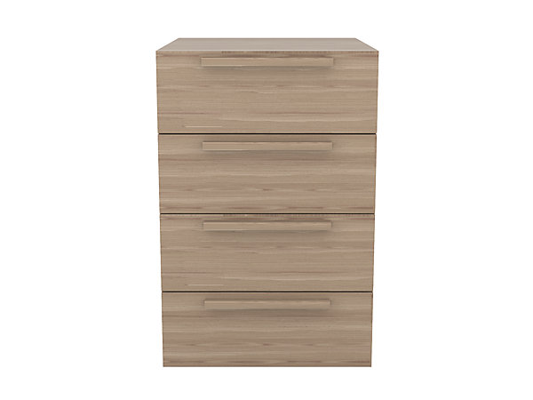 Commode effet chêne 4 tiroirs GoodHome Atomia H. 75 x L. 50 x P. 58 cm