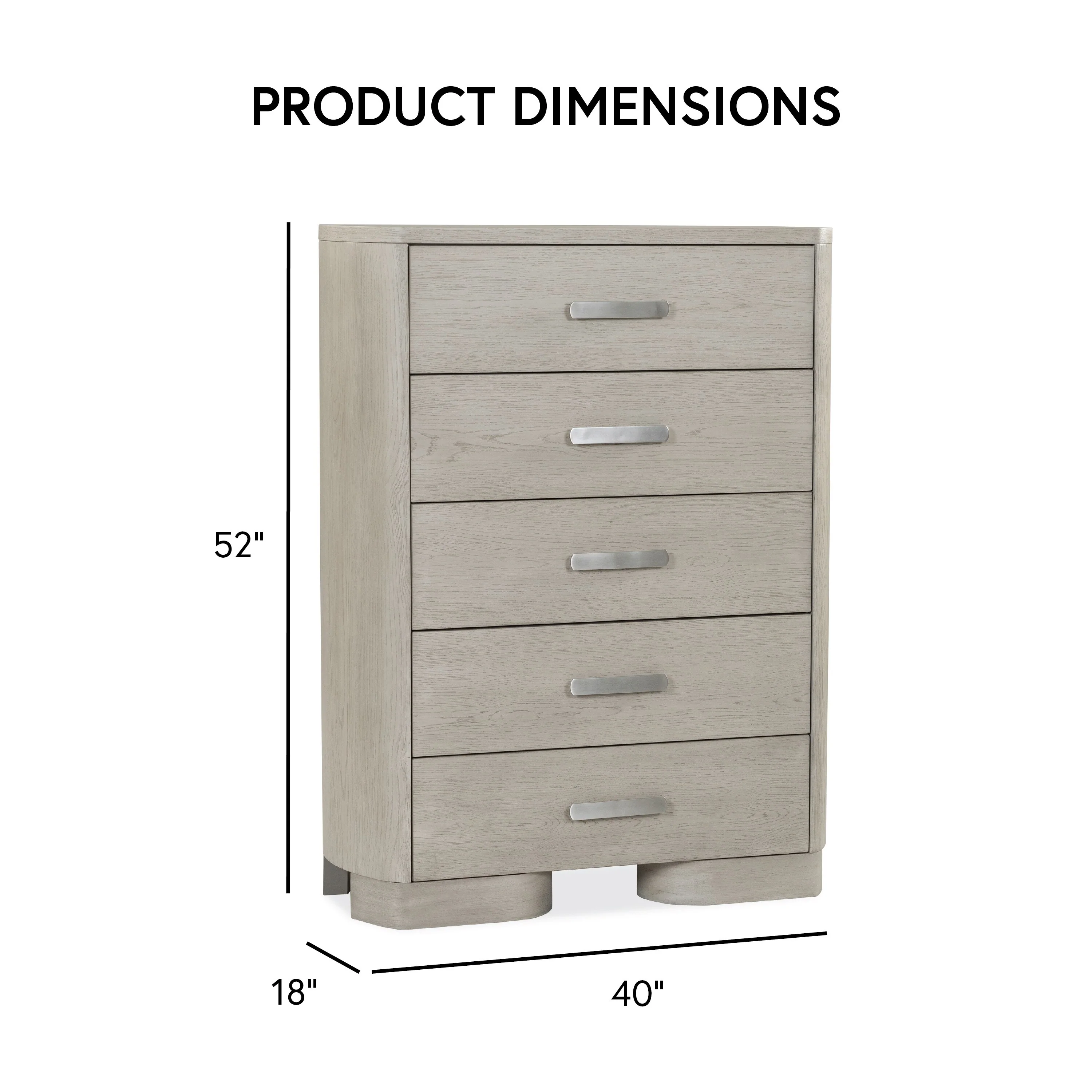 Furniture of America Weegin Modern White Oak Wood 5-Drawer Chest