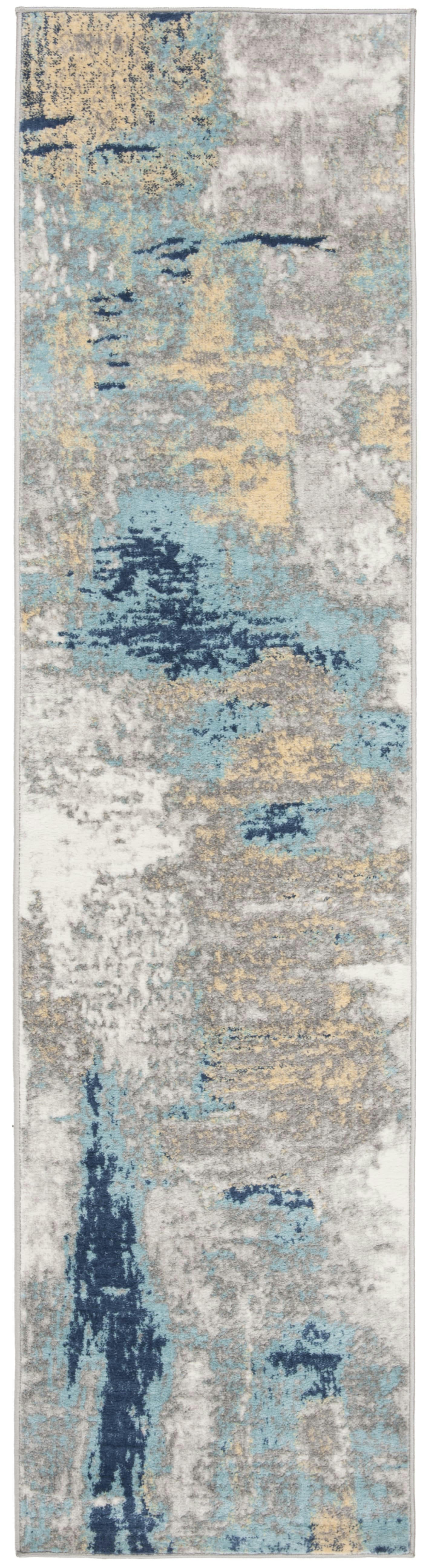 JASPER - Tapis de salon interieur en gris & or, 61 x 244 cm