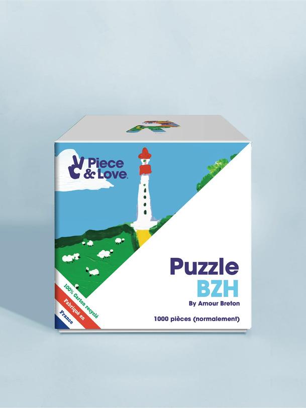 Puzzle bzh 1000 pieces - piece & love multicolore