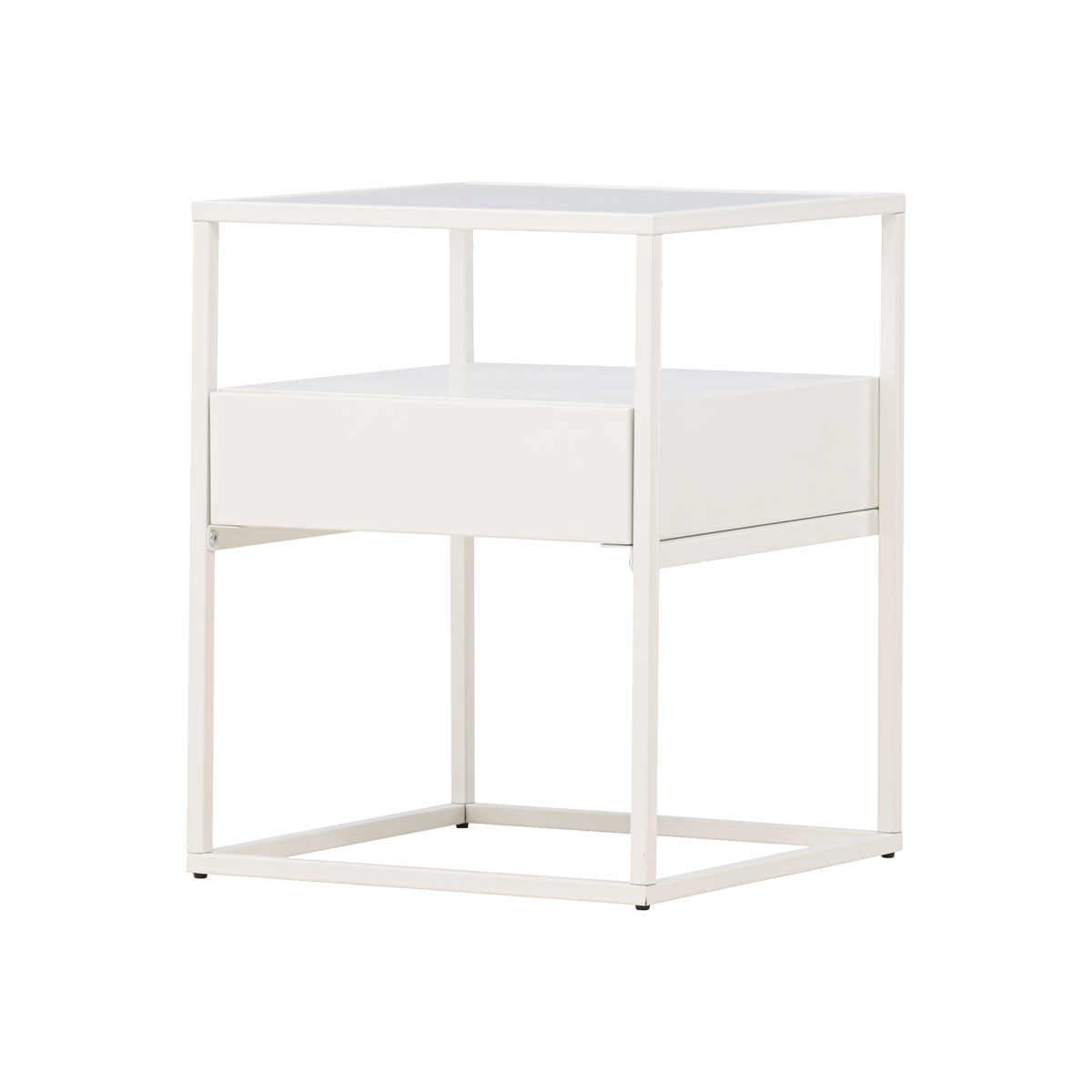 Nest living Dinand Metalen Bijzettafel met Lade - Wit