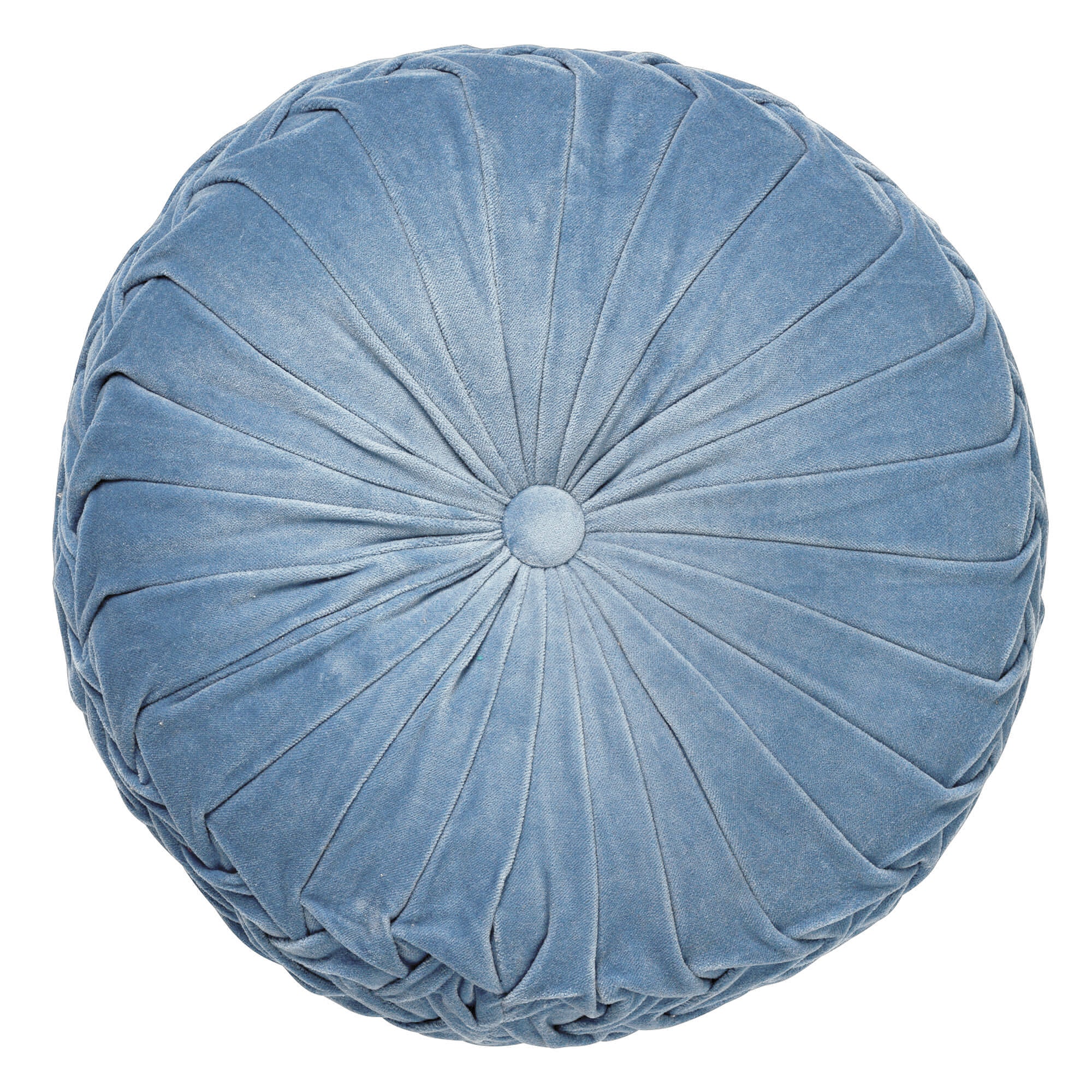 KAJA - sierkussen Ø40 cm - rond - velvet - Provincial Blue - blauw
