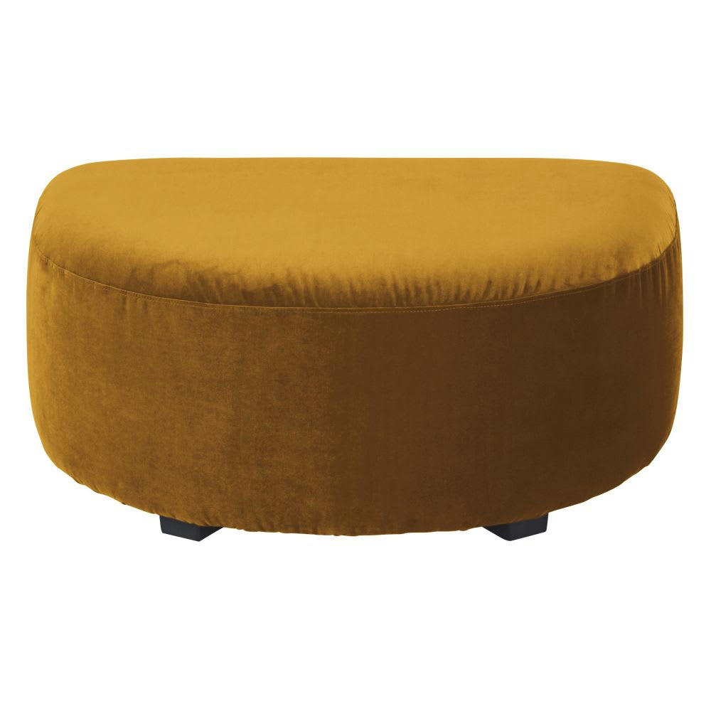 Virgile - Pouf pour canapé modulable en velours ocre