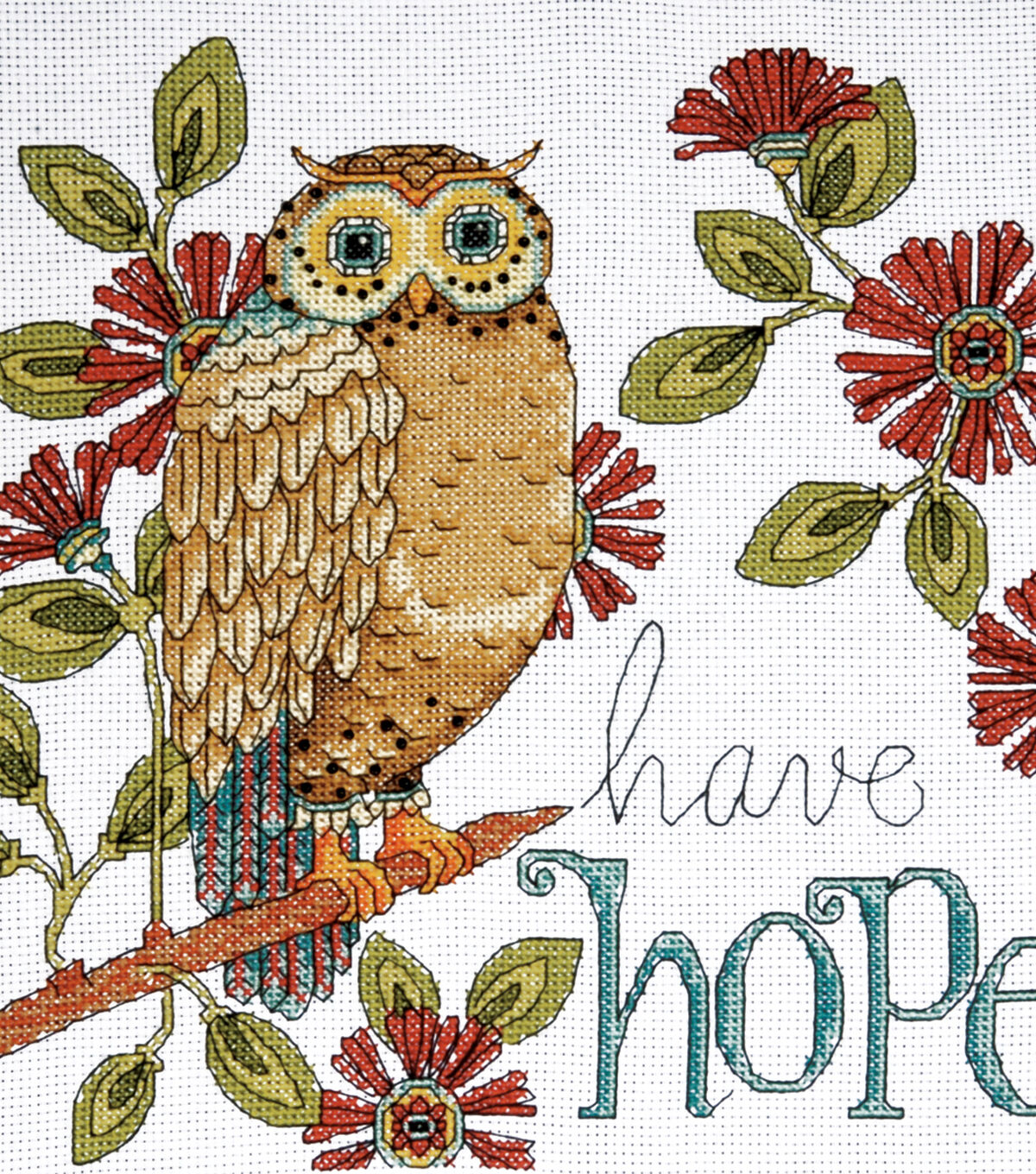 Tobin 10 Heartfelt Have Hope Owl Counted Cross Stitch Kit