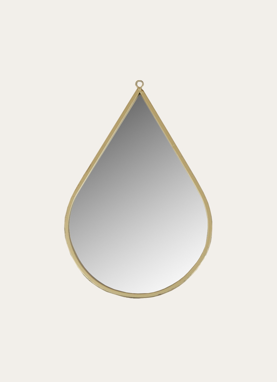MIROIR MÉTAL DORÉ FORME DE GOUTTE PETIT FORMAT DORÉ