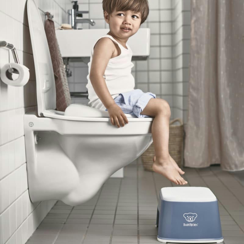 - Marche pied bleu profond et blanc