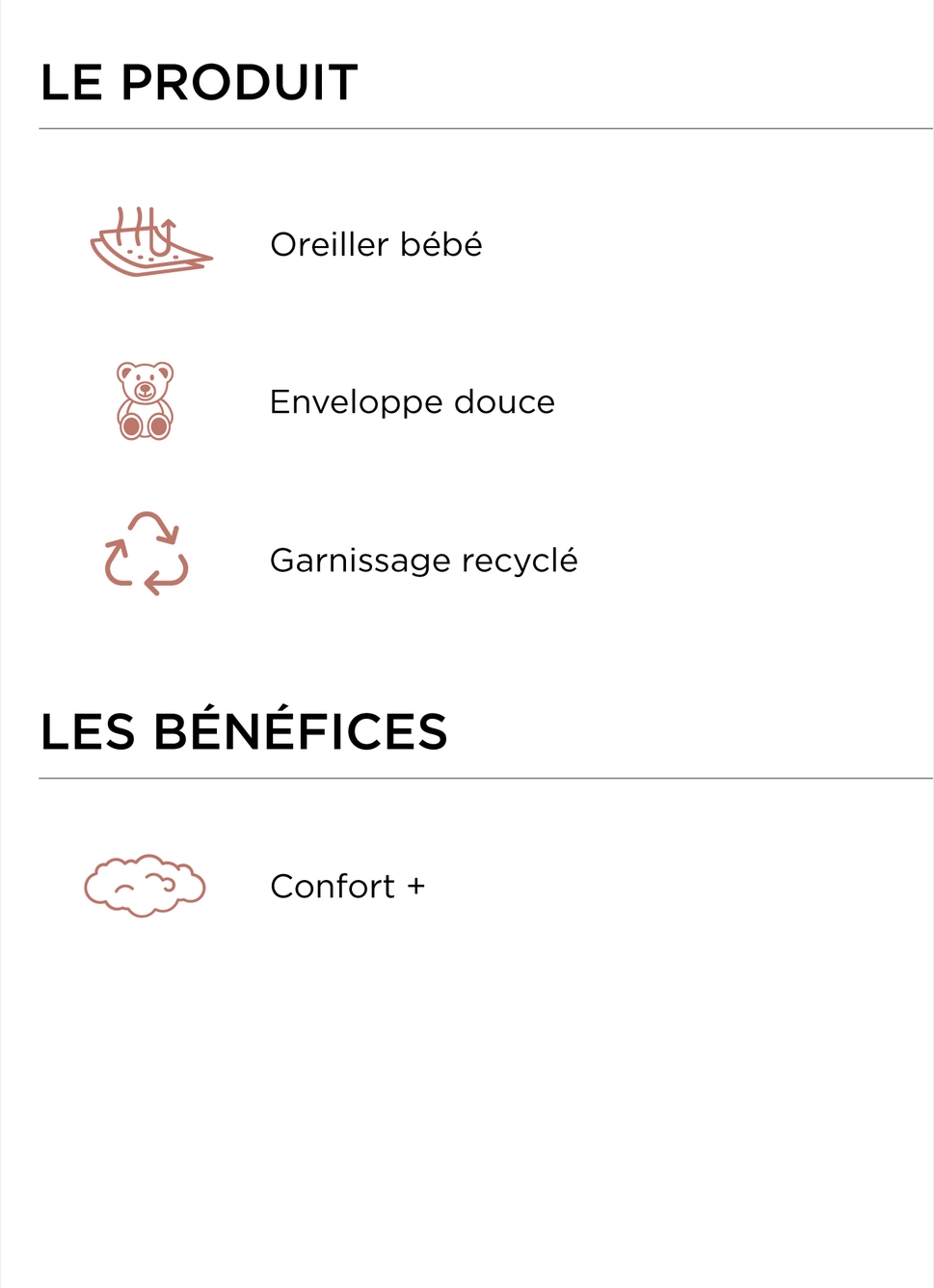 OREILLER BÉBÉ MOELLEUX BLANC