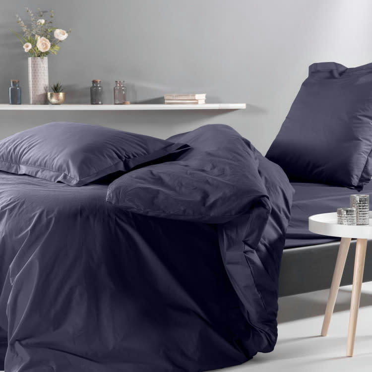 PERCALE MONTELEONE - Drap plat en Coton Bleu 240x300 cm
