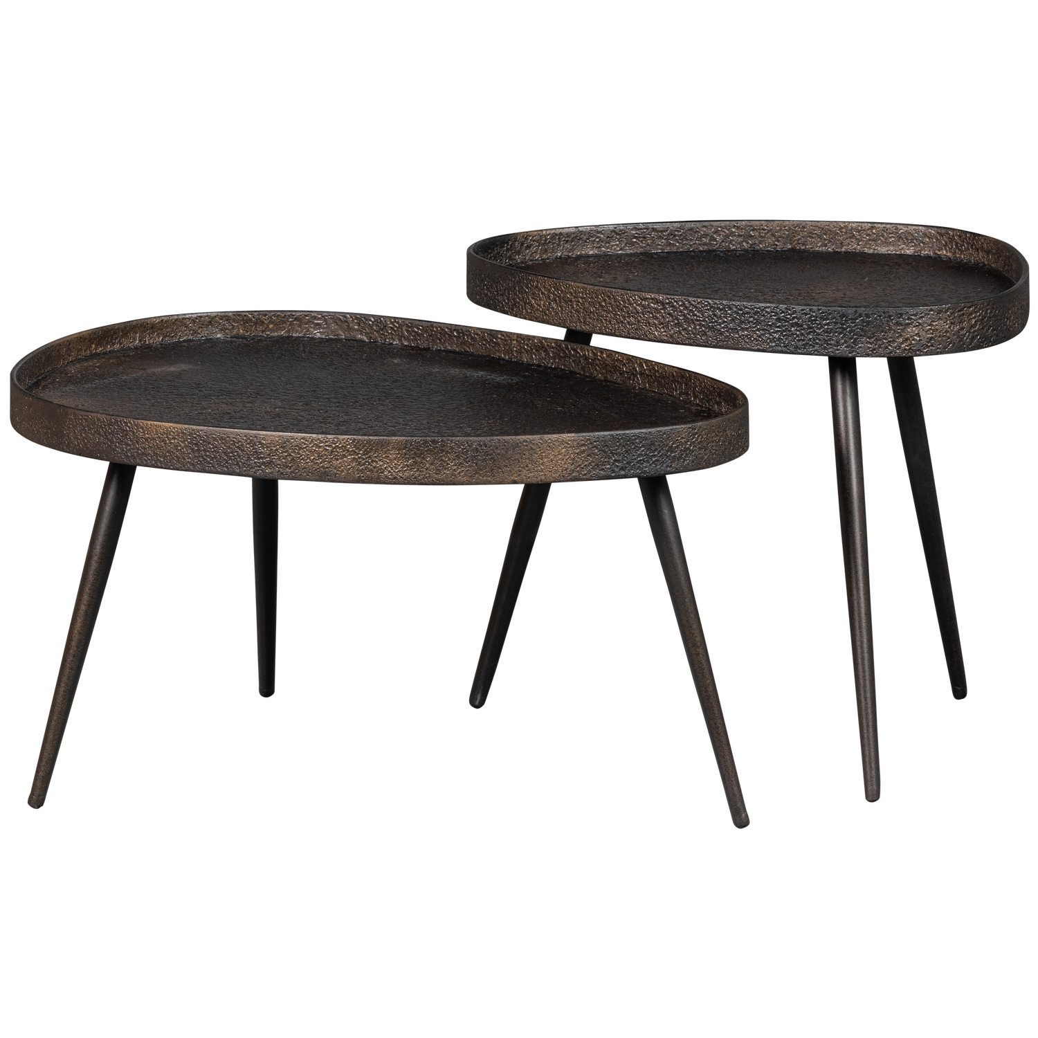 WOOOD Crude Bijzettafels - Zink - Antique Bronze - 39x71x52