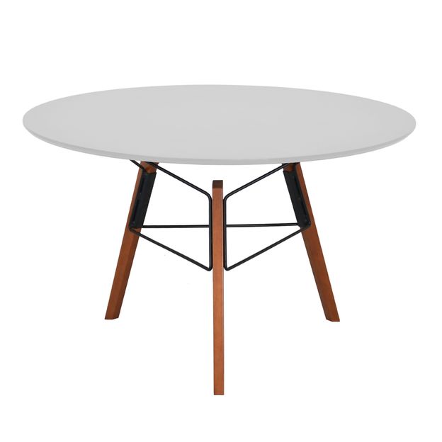 MESA REDONDA OVNI BRANCA 118 CM