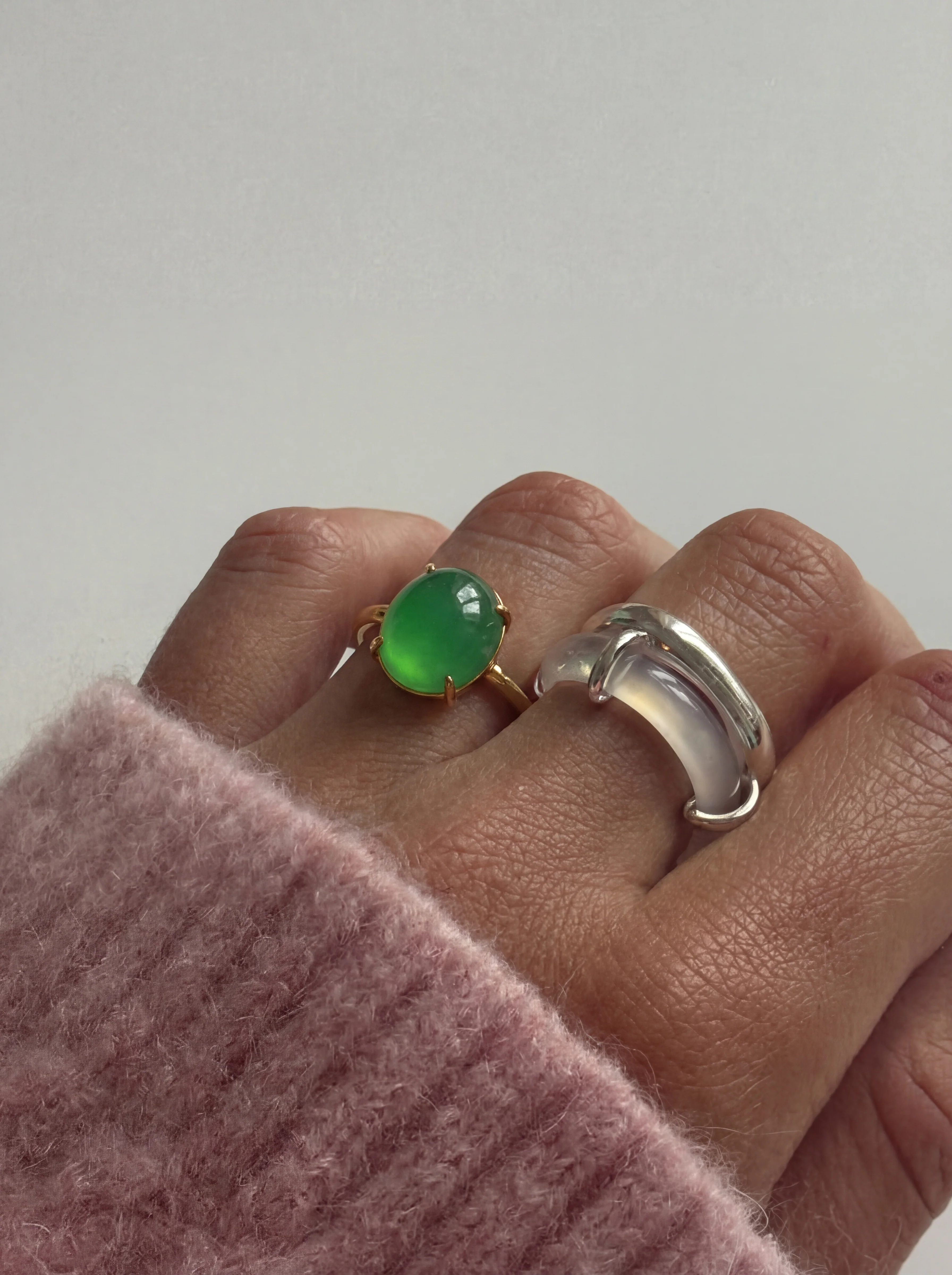 Dew — Green Jade Stone Ring