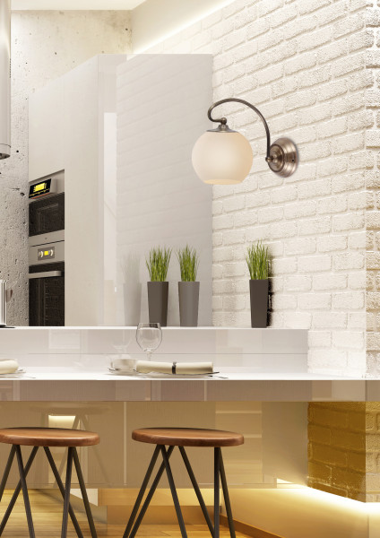 Lampa kinkiet ORBIT 1x60w e27 patynowa miedź