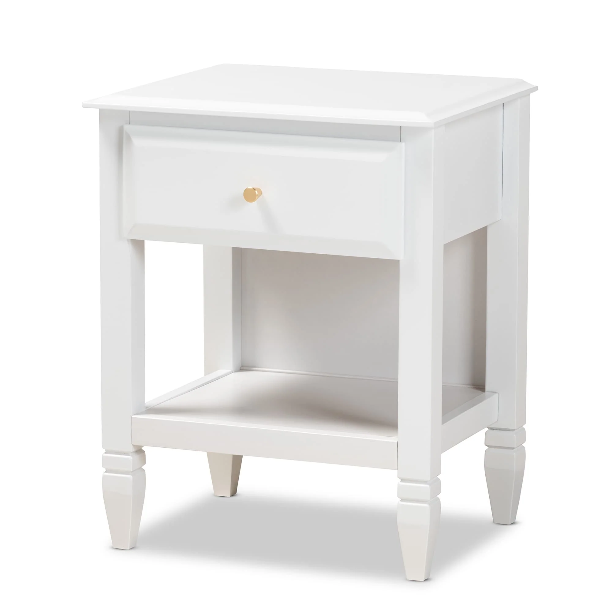 Naomi Classic and Transitional 1-Drawer Bedroom Nightstand