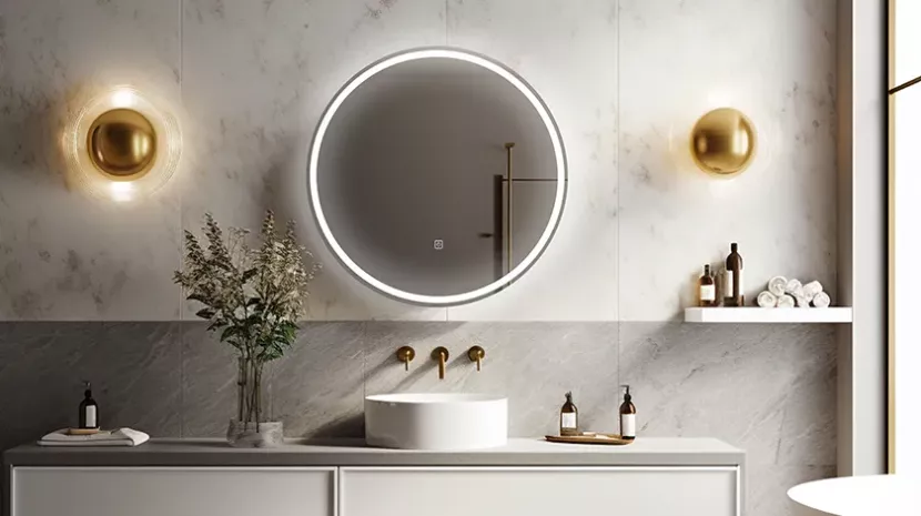 Lustro podświetlane LED SUN 60 cm Antypara, Zmiana barwy